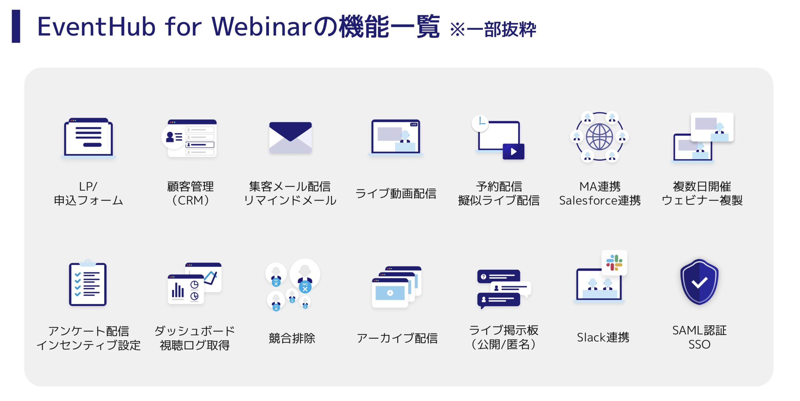 EventHub-for-Webinar：機能一覧